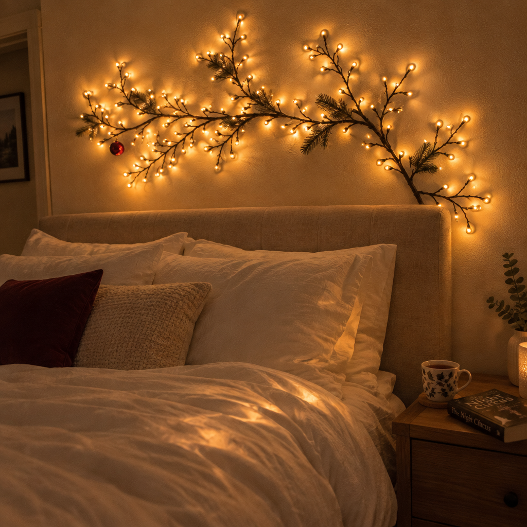 LED Christmas Branch Lights — No Wires, No Drilling