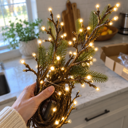 LED Christmas Branch Lights — No Wires, No Drilling