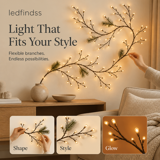 LED Christmas Branch Lights — No Wires, No Drilling